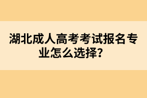 湖北成人高考考试报名专业怎么选择？