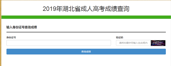 2019年湖北成人高考成绩查询入口