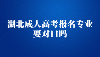 湖北成人高考报名专业要对口吗