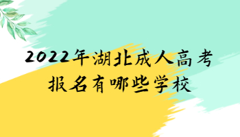 2022年湖北成人高考报名有哪些学校