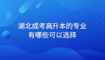 湖北成考高升本的专业有哪些可以选择