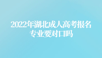 2022年湖北成人高考报名专业要对口吗