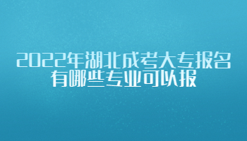 2022年湖北成考大专报名有哪些专业可以报