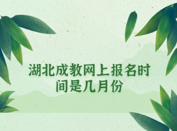 湖北成教网上报名时间