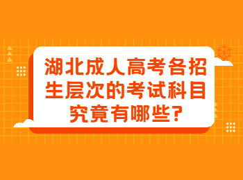 湖北成考网 湖北成考各招生层次的考试科目